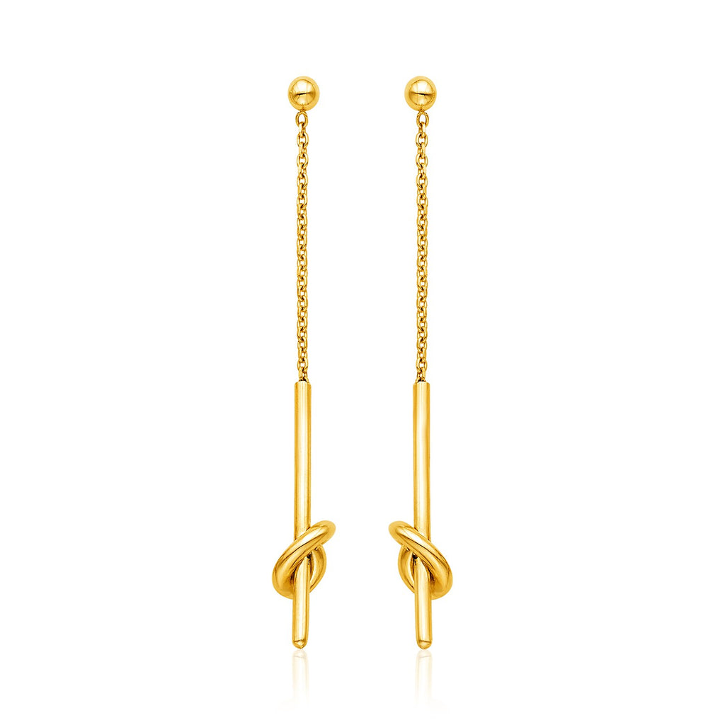 Yellow Gold 14k Dangling Earrings with Knots