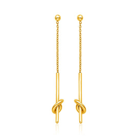 Yellow Gold 14k Dangling Earrings with Knots
