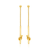 Yellow Gold 14k Dangling Earrings with Knots