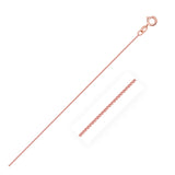 Rose Gold 14k 0.6mm Diamond Cut Round Wheat Chain