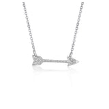 White Gold 14k Diamond Arrow Style Pendant with Lobster Clasp