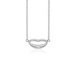 White Gold 14k Women's Emoji Lips Necklace