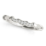 White Gold 14k Scallop Diamond Wedding Rings