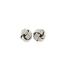 Load image into Gallery viewer, White Gold 14k Love Knot Post Earrings with Pushback Clasps