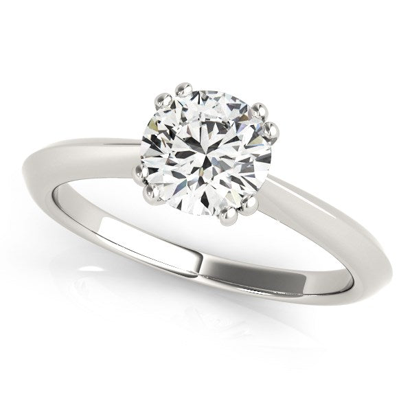 White Gold 14k Double Prong Set Solitaire Diamond Engagement Ring