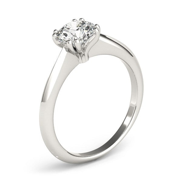 White Gold 14k Double Prong Set Solitaire Diamond Engagement Ring