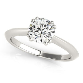 White Gold 14k Double Prong Set Solitaire Diamond Engagement Ring