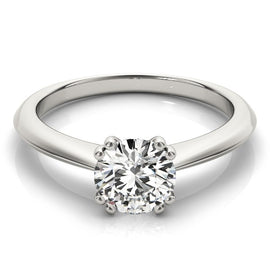 White Gold 14k Double Prong Set Solitaire Diamond Engagement Ring