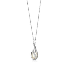 Load image into Gallery viewer, Sterling Silver Twisted Cage Style Necklace with Freshwater Pearl
