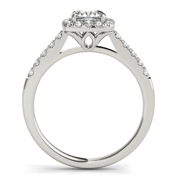 White Gold 14k Square Outer Shape Round Diamond Engagement Ring