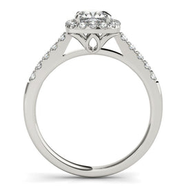 White Gold 14k Square Outer Shape Round Diamond Engagement Ring