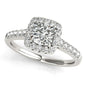 White Gold 14k Square Outer Shape Round Diamond Engagement Ring
