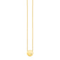 14k Yellow Gold Necklace with Polished Round Pendant with Diamond