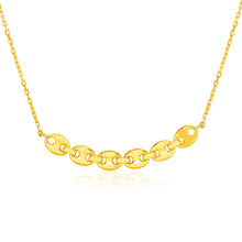 Load image into Gallery viewer, Yellow Gold 14k 18 inch Women&#39;s Link Necklace with Curve of Mariner Chain