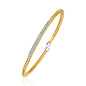 Yellow Gold and Diamond 14k 3mm Flexible Bangle Bracelet