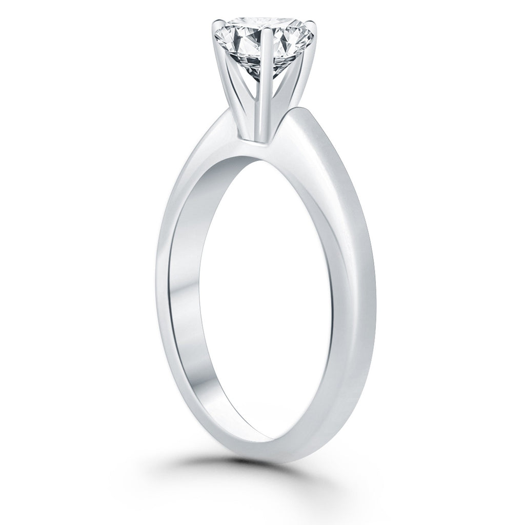 White Gold 14k Solitaire Cathedral Engagement Ring