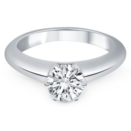 White Gold 14k Solitaire Cathedral Engagement Ring