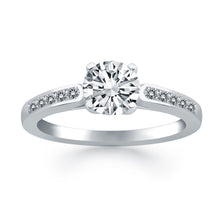 Load image into Gallery viewer, White Gold 14k Diamond Channel Cathedral Engagement Ring