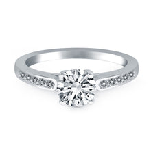Load image into Gallery viewer, White Gold 14k Diamond Channel Cathedral Engagement Ring