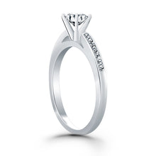 Load image into Gallery viewer, White Gold 14k Diamond Channel Cathedral Engagement Ring