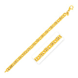 Yellow Gold 14k 8 1/2 inch Polished Abstract Mens Link Bracelet