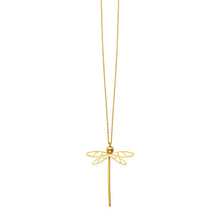 Load image into Gallery viewer, 14k Yellow Gold Necklace with Dragonfly Pendant