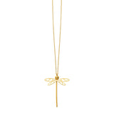 14k Yellow Gold Necklace with Dragonfly Pendant