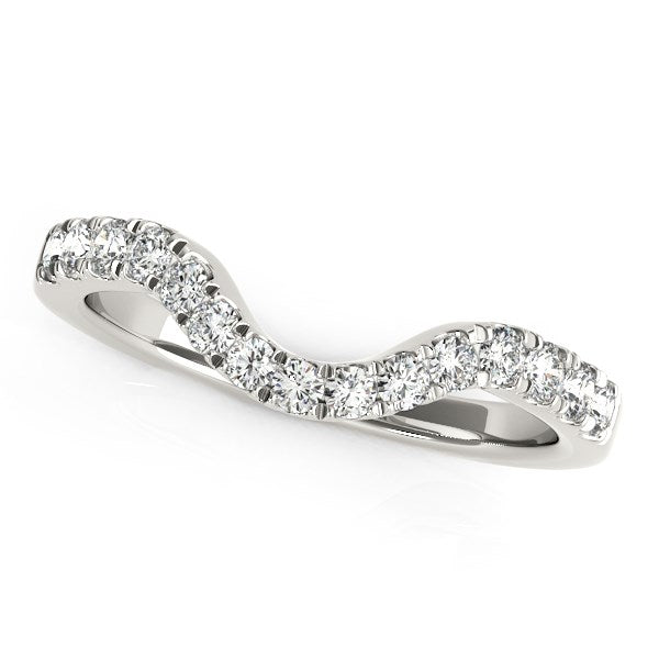 White Gold 14k Curved Style Diamond Wedding Ring