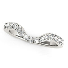 Load image into Gallery viewer, White Gold 14k Curved Style Diamond Wedding Ring