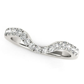 White Gold 14k Curved Style Diamond Wedding Ring