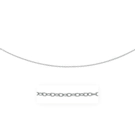 White Gold 14k 2.5mm Pendant Chain with Textured Links in Lobster Claw