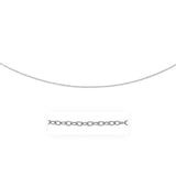 White Gold 14k 2.5mm Pendant Chain with Textured Links in Lobster Claw