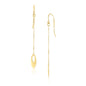 Yellow Gold 14k Cutout Oval Chain Dangling Earrings
