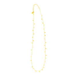 14K Yellow Gold Necklace with Dangling Hearts