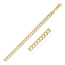 Load image into Gallery viewer, Two Tone Gold 3.2 mm 14k Pave Curb Chain