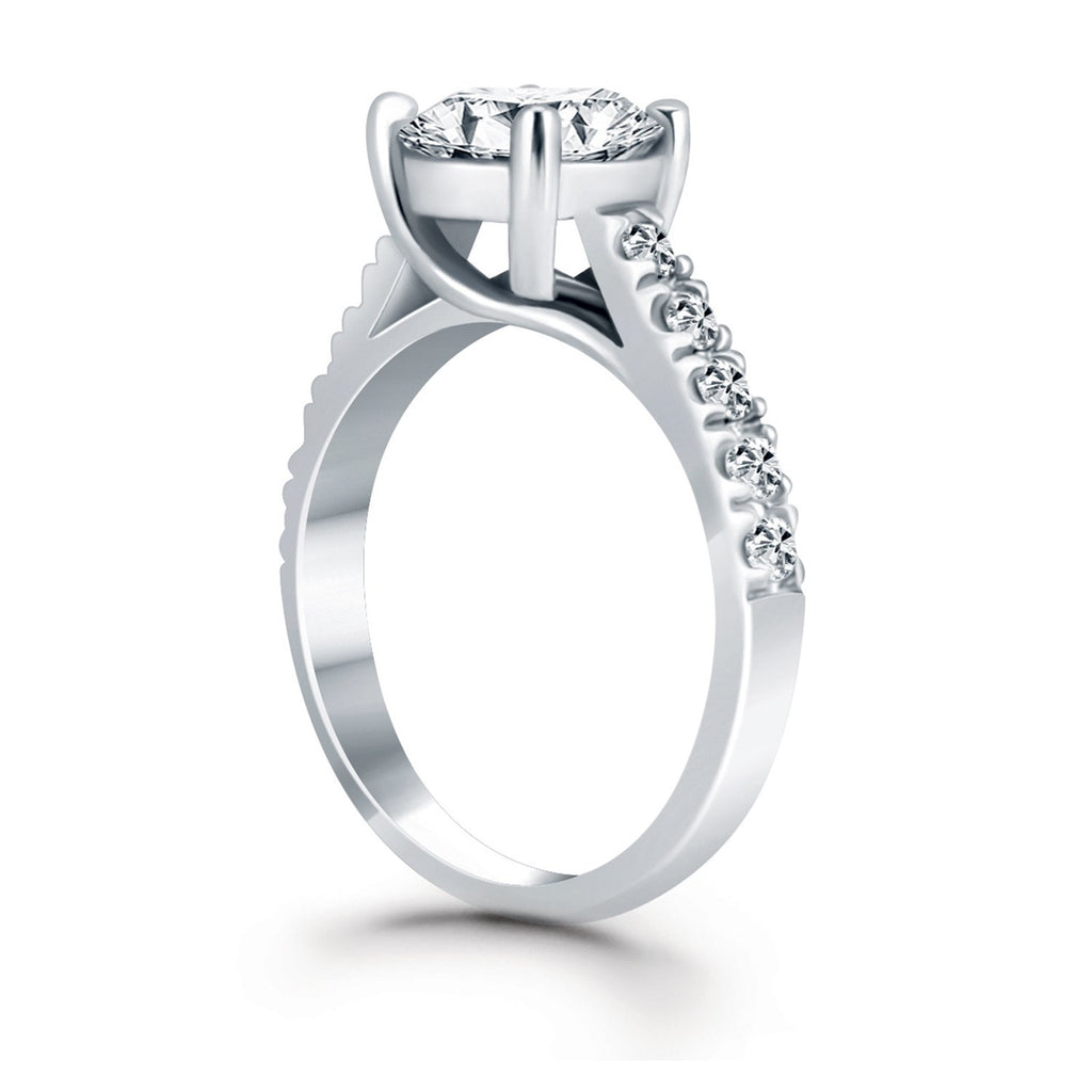 White Gold 14k Trellis Diamond Engagement Ring
