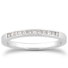 Load image into Gallery viewer, White Gold 14k Channel Set Princess Diamond Wedding Ring Band