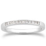White Gold 14k Channel Set Princess Diamond Wedding Ring Band