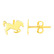 Load image into Gallery viewer, Yellow Gold 14K Horse Fancy Earrings