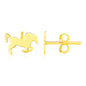 Yellow Gold 14K Horse Fancy Earrings