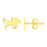 Yellow Gold 14K Horse Fancy Earrings