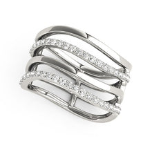 Load image into Gallery viewer, White Gold 14k Classic Multiple Band Design Rings with Diamonds