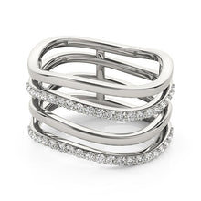Load image into Gallery viewer, White Gold 14k Classic Multiple Band Design Rings with Diamonds