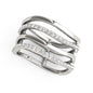 White Gold 14k Classic Multiple Band Design Rings with Diamonds