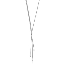 Load image into Gallery viewer, Sterling Silver Three Strand Lariat Necklace with Polished Bars