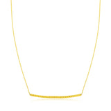 Yellow Gold 14k Thin Textured Women's Bar Necklace