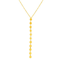 Load image into Gallery viewer, Yellow Gold 14k Women&#39;s Lariat Style Necklace with Disks
