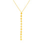 Yellow Gold 14k Women's Lariat Style Necklace with Disks