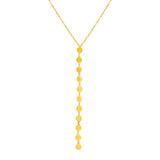 Yellow Gold 14k Women's Lariat Style Necklace with Disks
