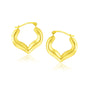 Yellow Gold 10k Hoop Style Heart Shape Earrings